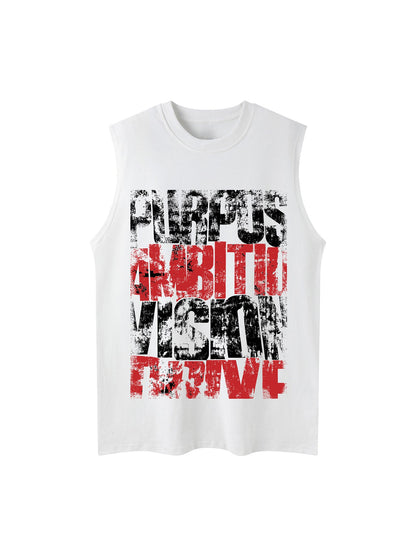 Thesupermade Unisex Letters Street Rap Graffiti Vest