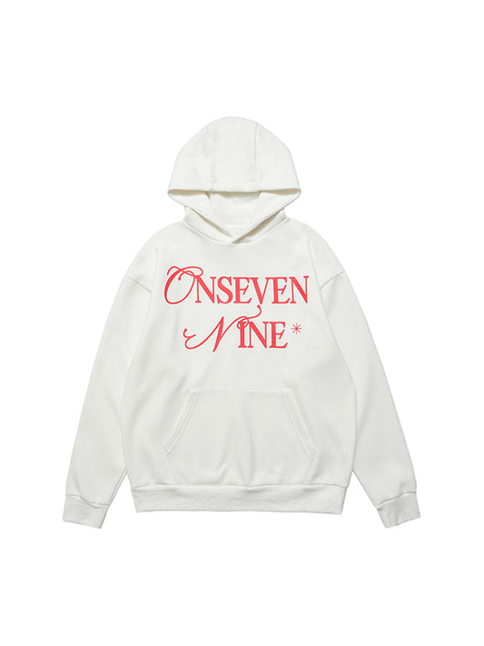 Basic Fleece-Hoodie mit Buchstaben-Print