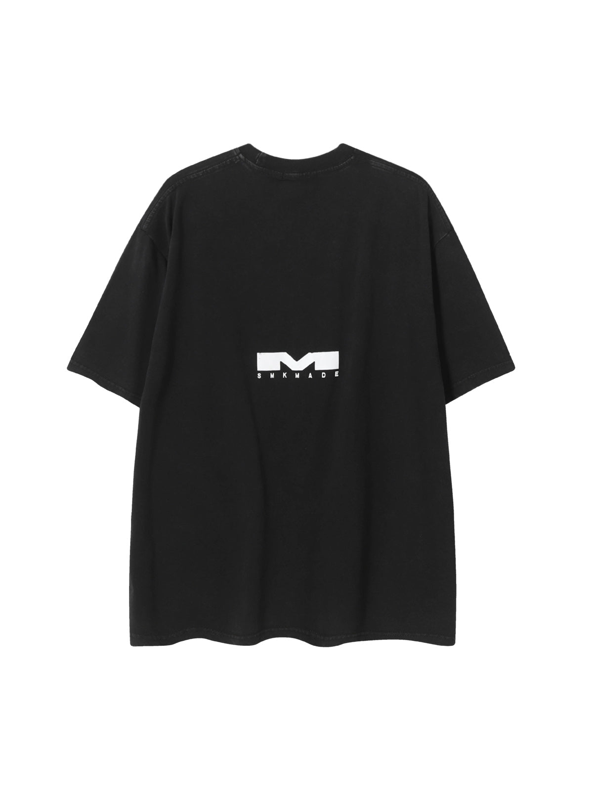 Heavy Washed Distressed Dirty Print Letter T-shirt
