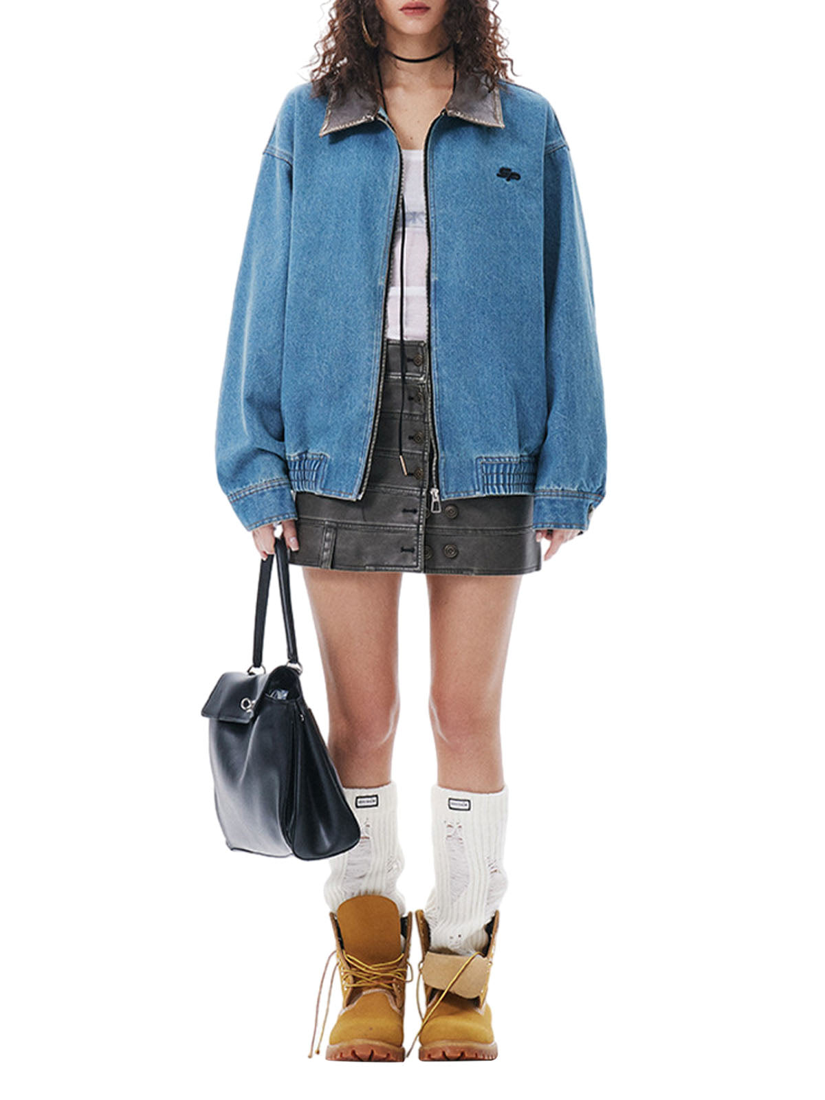 Arbeitsjacke aus schwerem, gewaschenem Denim