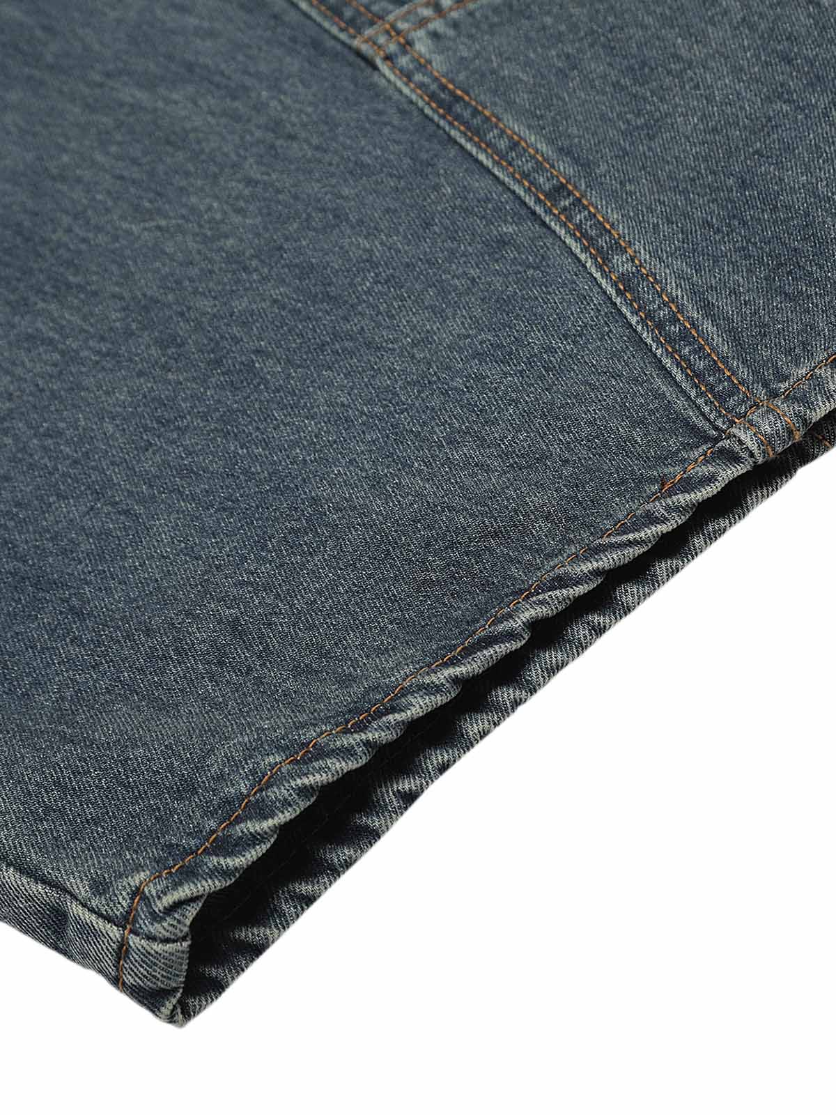 Gewaschene, dekonstruierte Baggy-Barrel-Jeans mit geteiltem Scimitar-Schnitt