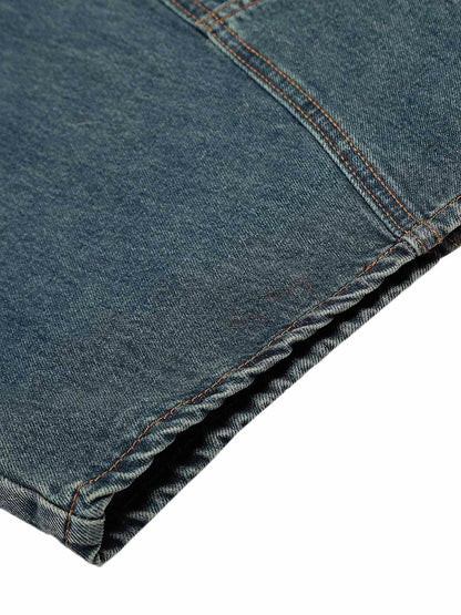 Gewaschene, dekonstruierte Baggy-Barrel-Jeans mit geteiltem Scimitar-Schnitt