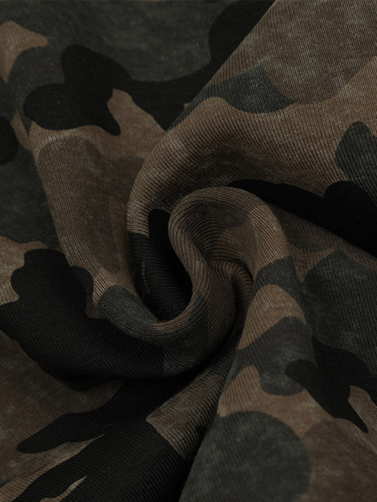 Hotfix Rhinestones Camouflage Fur Hooded Fleece Jacket - 2357