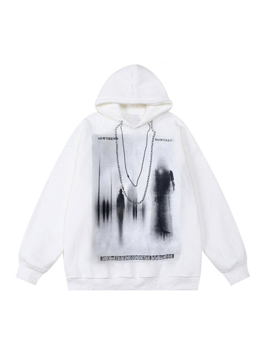 Thesupermade – Kapuzenpullover mit Ketten-Grafik in Blur-Optik