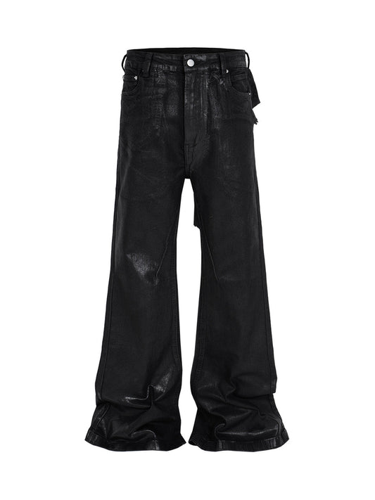 Thesupermade Schwarze, gewachste Schlagjeans – 2212