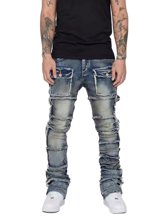 Thesupermade – Bootcut-Stapeljeans mit Stretch-Patch 