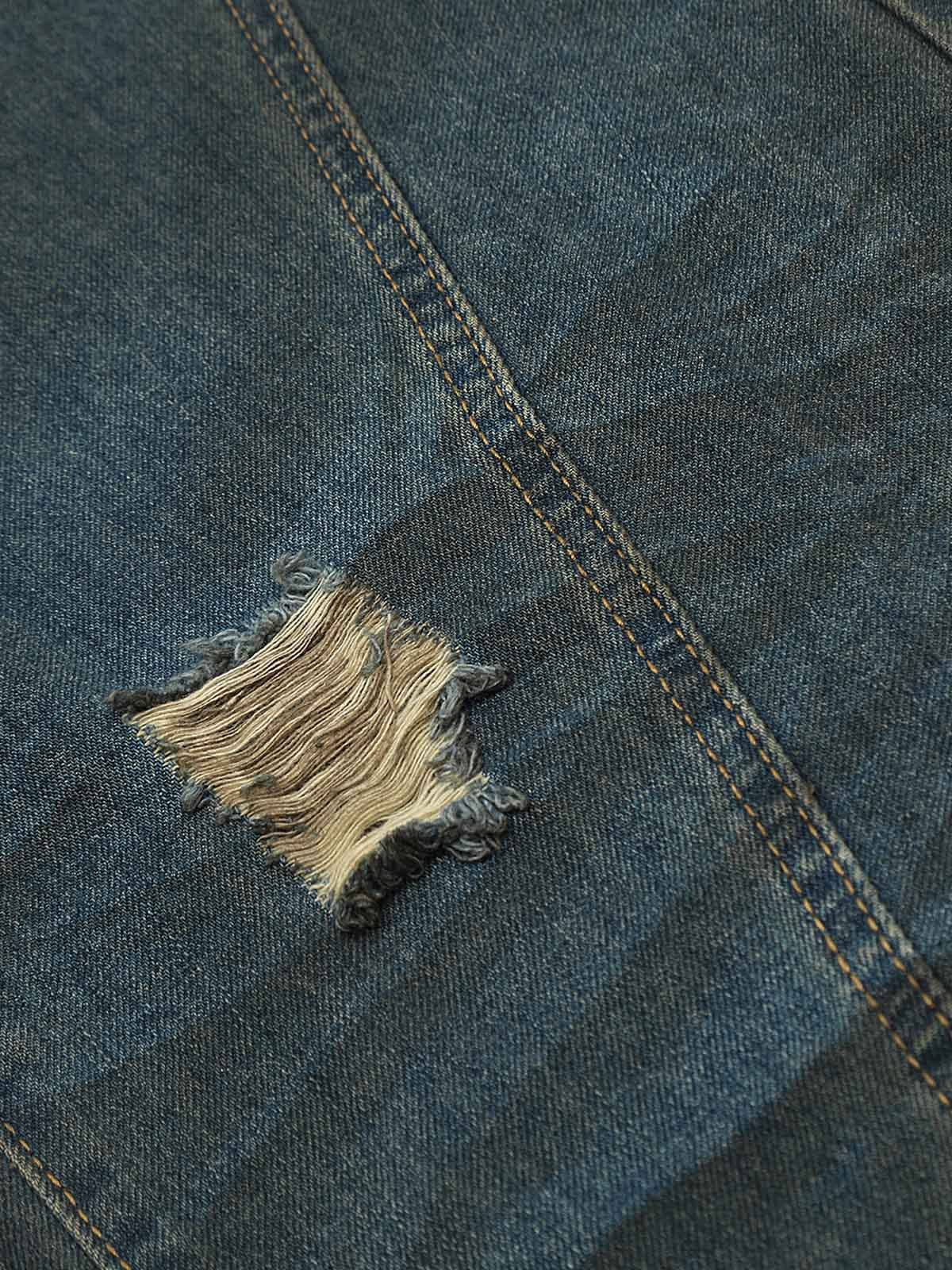Dirty Dye Washed Straight Jeans