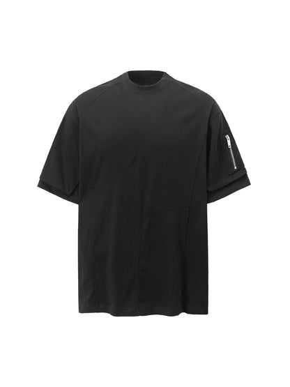 Retro Washed Deconstruction Functional Pocket T-shirt