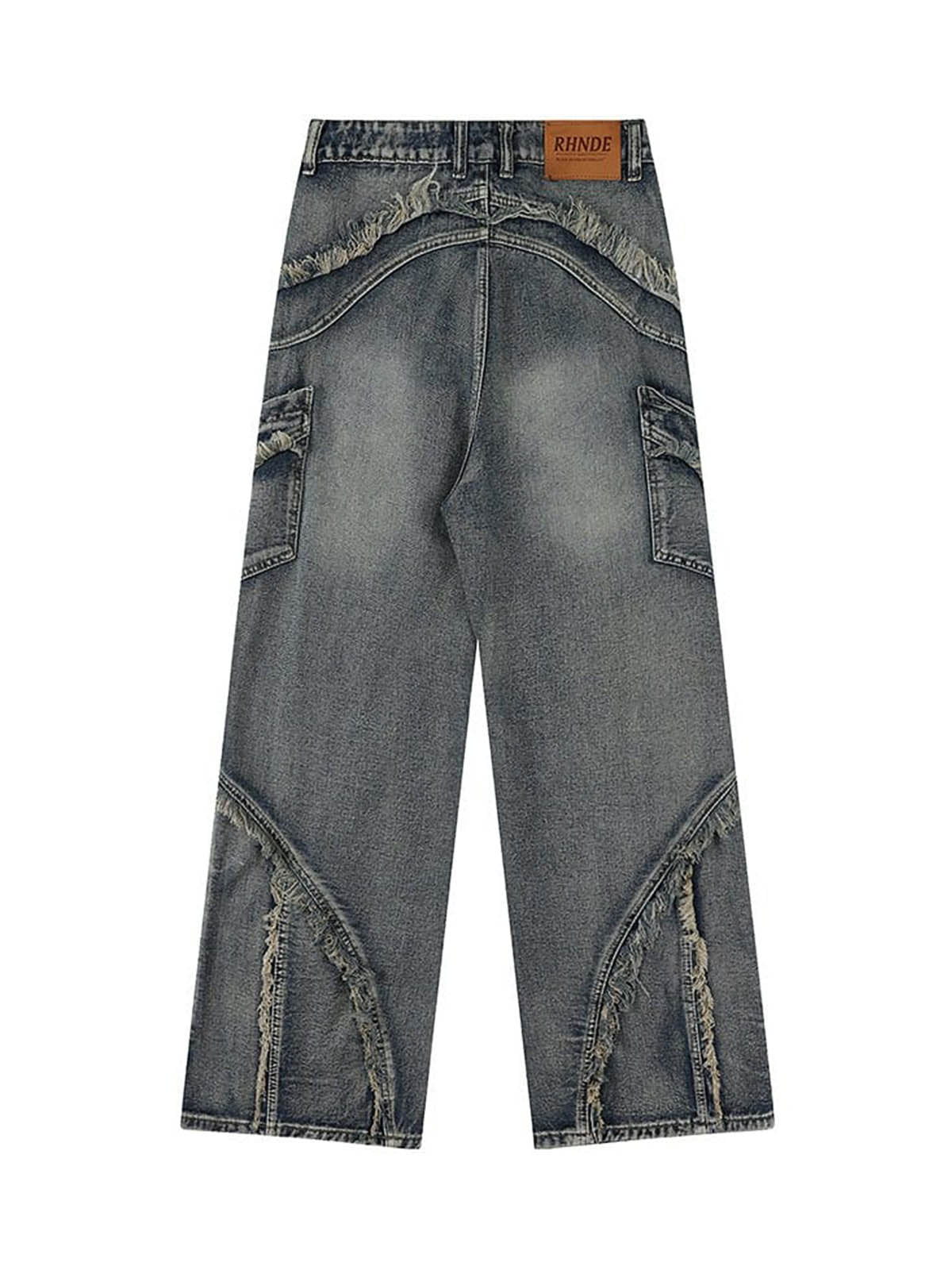 Thesupermade – Baggy-Jeans mit verwaschenen Seitentaschen und Raw Edge – 2303