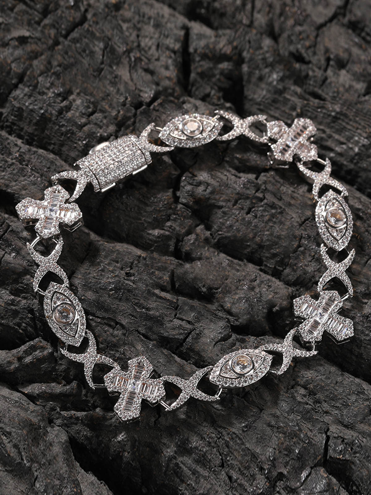 Evil Eye Kupfer Kreuz Armband