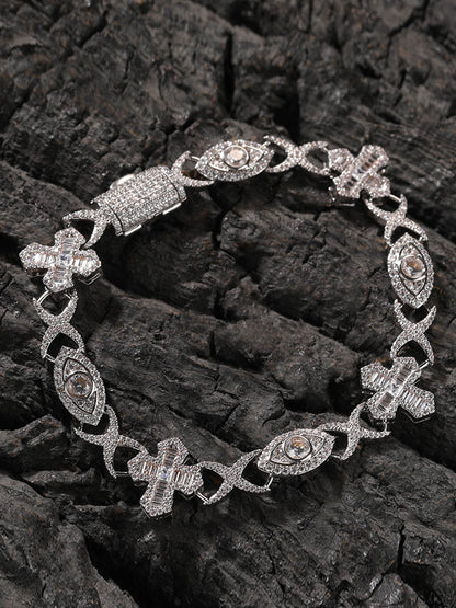 Evil Eye Kupfer Kreuz Armband