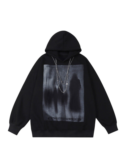 Thesupermade – Kapuzenpullover mit Ketten-Grafik in Blur-Optik