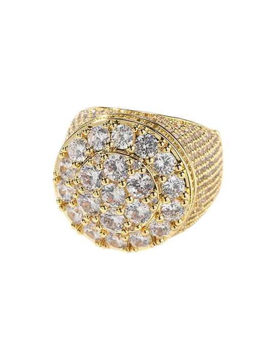 Floraler Hotfix-Strass-Kupferring