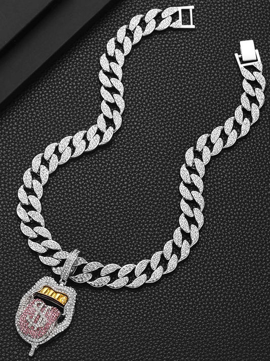 Thesupermade Hip Hop Diamant Zunge Kubanische Halskette