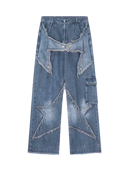 Thesupermade Jeans mit geradem Bein und Patch-Stickerei - 1572 
