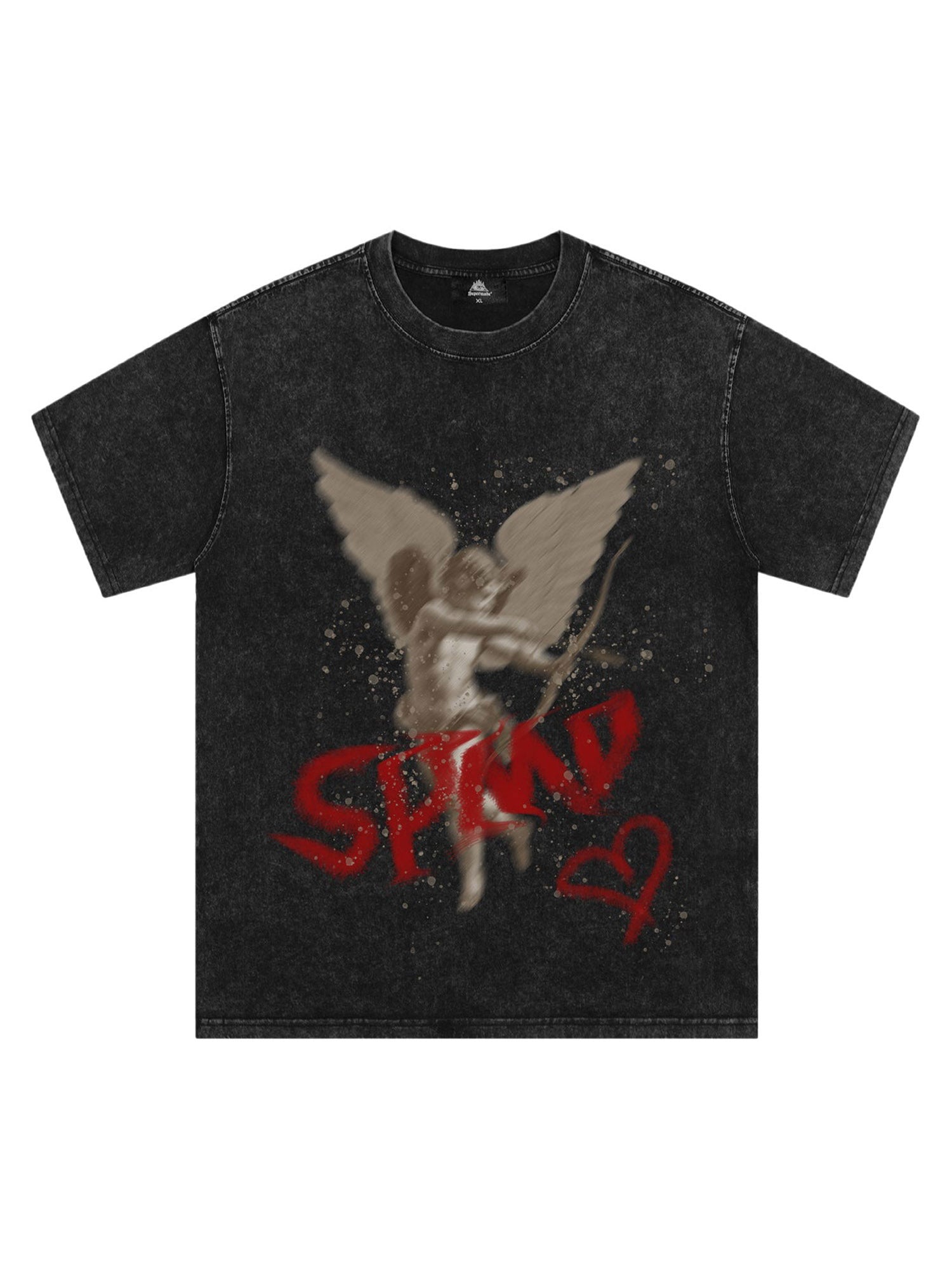 Thesupermade – T-Shirt mit verwaschenem Engel-Print 