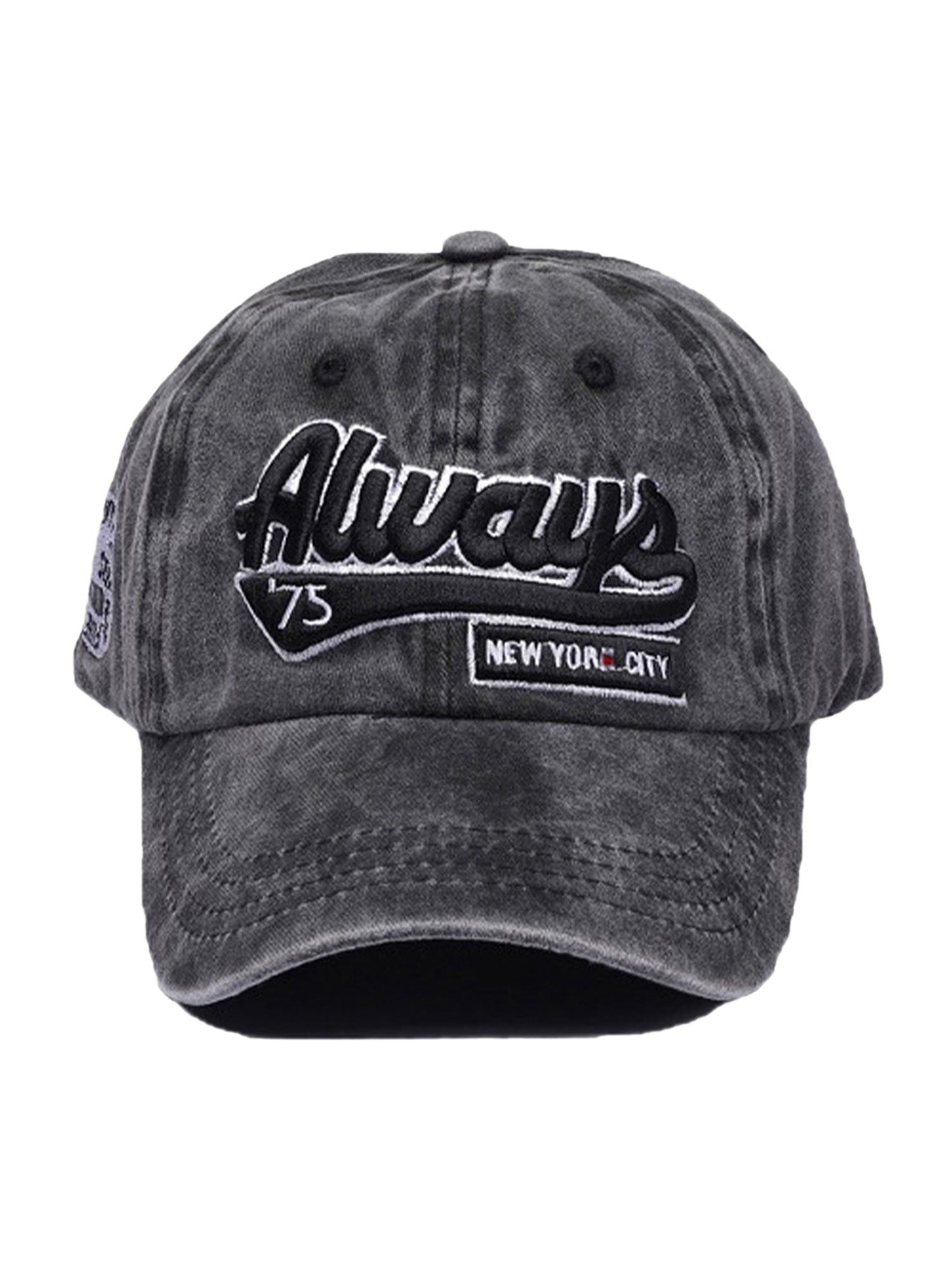 Thesupermade – Baseballkappe aus gewaschenem Denim mit Stickerei im Vintage-Stil 