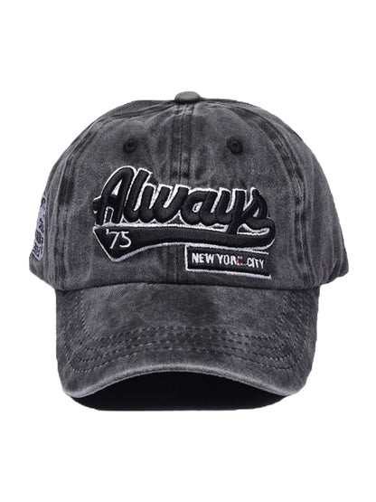 Thesupermade – Baseballkappe aus gewaschenem Denim mit Stickerei im Vintage-Stil 