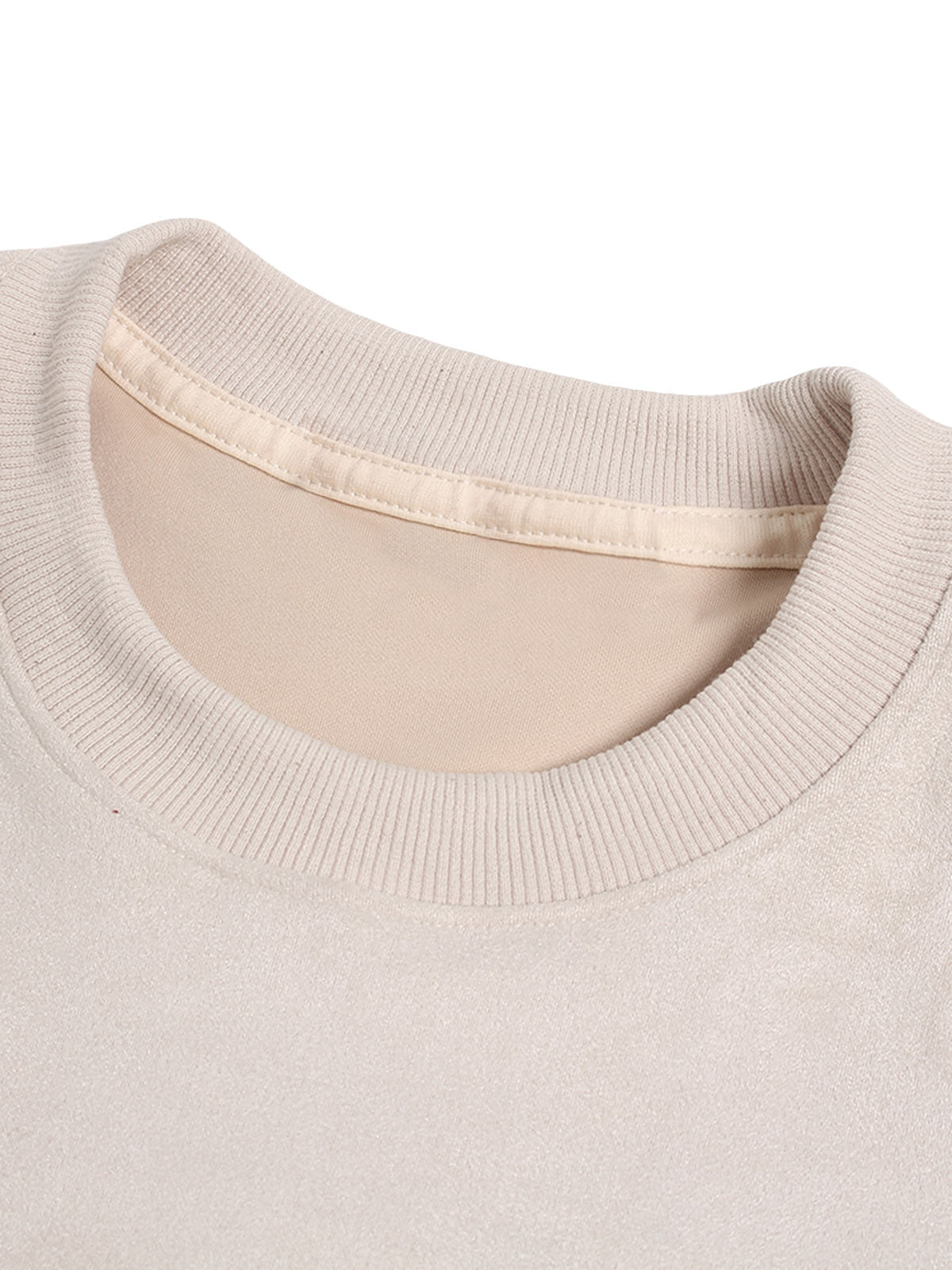 T-Shirt aus Wildleder mit Rundhalsausschnitt und Metallic-Print