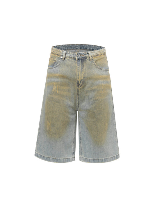 Street Wash Spray Paint Denim Jorts