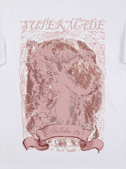 Thesupermade Mottled Angel Street Hip-Hop T-shirt - 2129