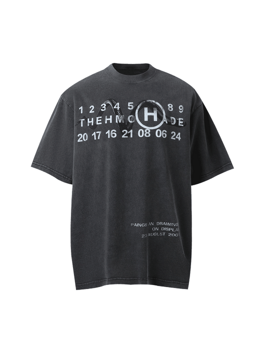 Thesupermade Washed Digital Art Street Rap T-Shirt