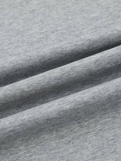 Retro Contrast Color Stitching Embroidered Letter T-shirt