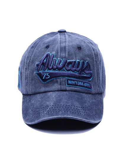 Thesupermade – Baseballkappe aus gewaschenem Denim mit Stickerei im Vintage-Stil 