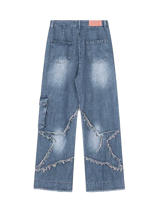 Thesupermade Jeans mit geradem Bein und Patch-Stickerei - 1572 