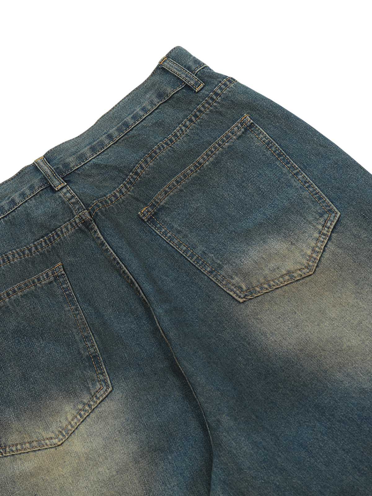 Dirty Dye Washed Straight Jeans