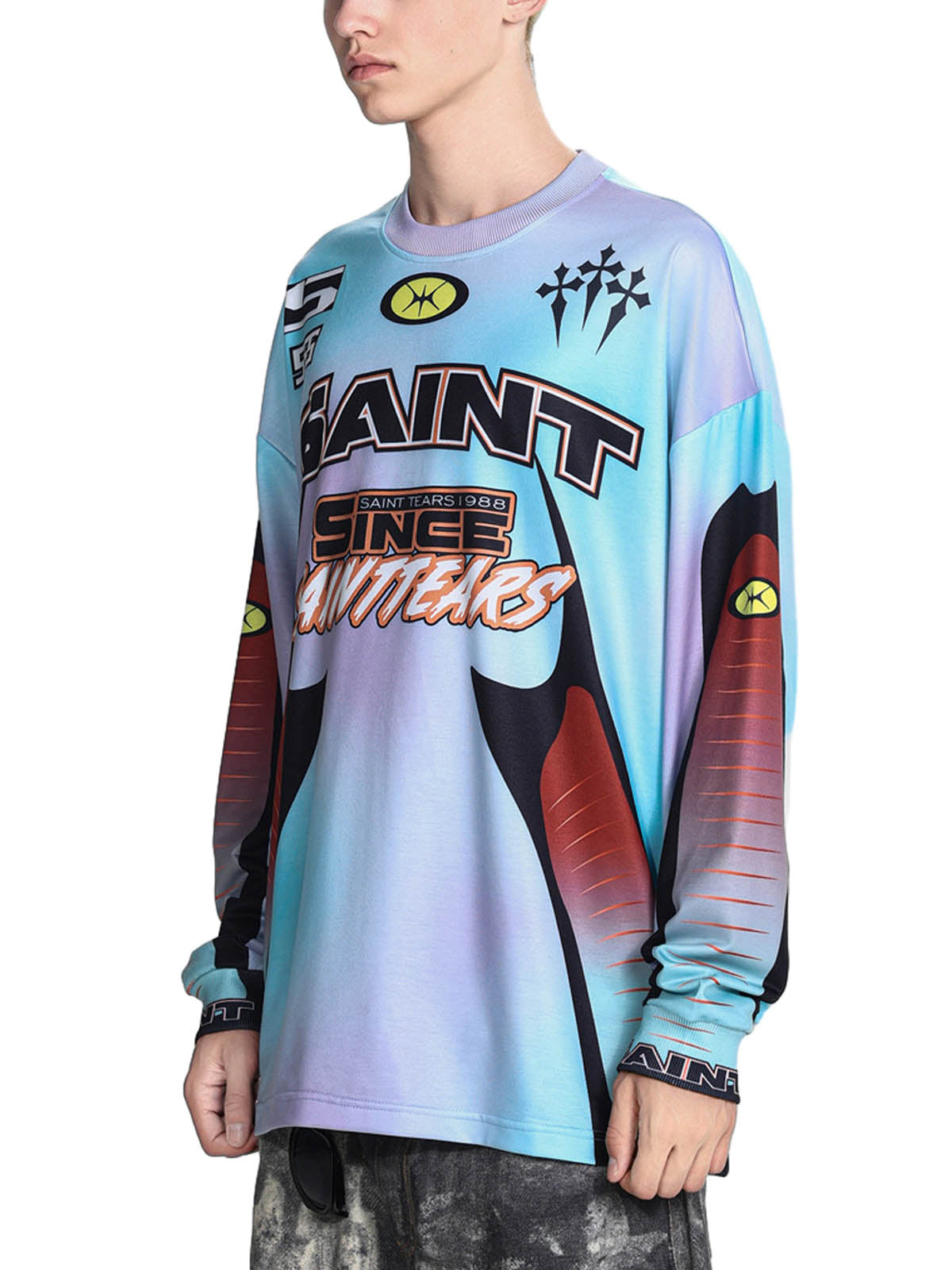 Langarm-T-Shirt aus Jersey mit Batikmuster