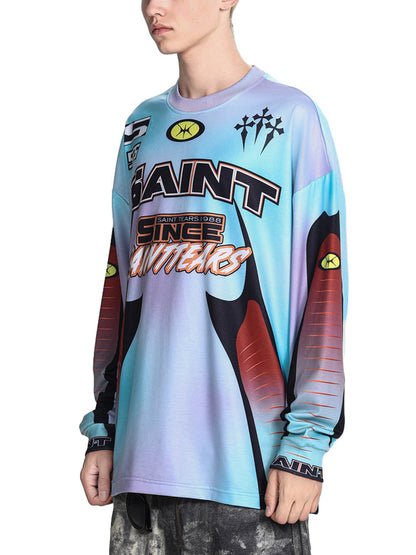 Langarm-T-Shirt aus Jersey mit Batikmuster
