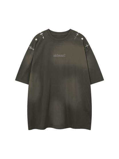 Thesupermade Washed Embroidered Street Rap T-Shirt - 2102