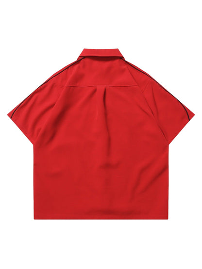 Thesupermade Shirt mit Reißverschluss und Stern-Design -1575 