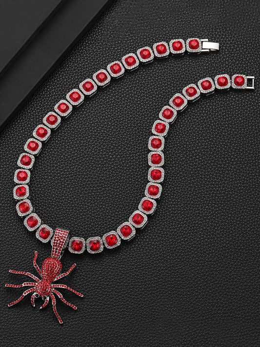 Thesupermade – Kubanische Halskette im Punk-Stil mit roter Spinne