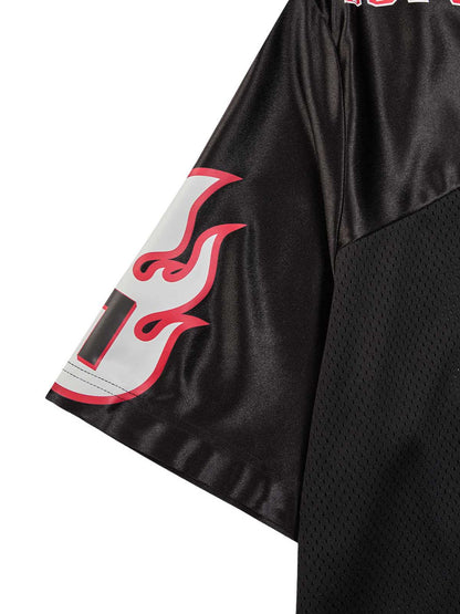 Original Flame Print Football Jersey T-Shirt