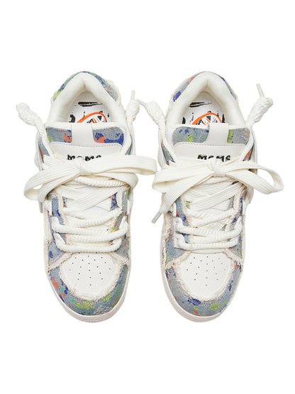 Destruction Series Tassel Contrast Color Sneakers - 2356