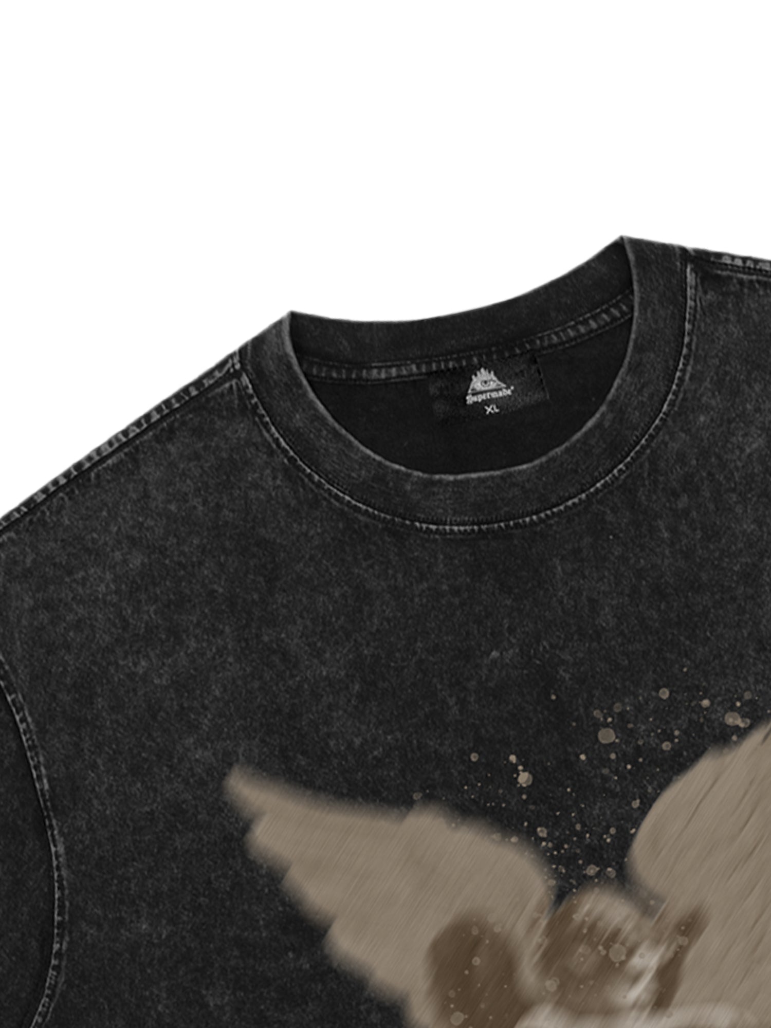 Thesupermade – T-Shirt mit verwaschenem Engel-Print 