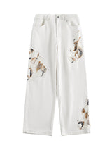 Thesupermade Amerikanische Retro-Patchwork-Jeans mit Spitzen 