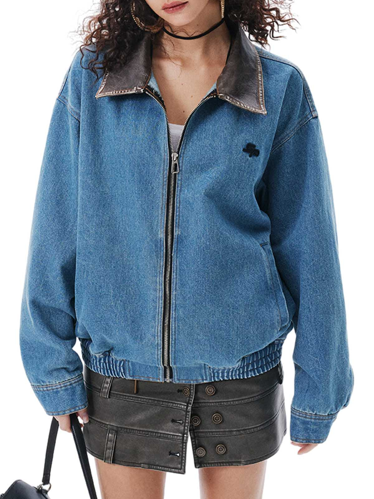 Arbeitsjacke aus schwerem, gewaschenem Denim
