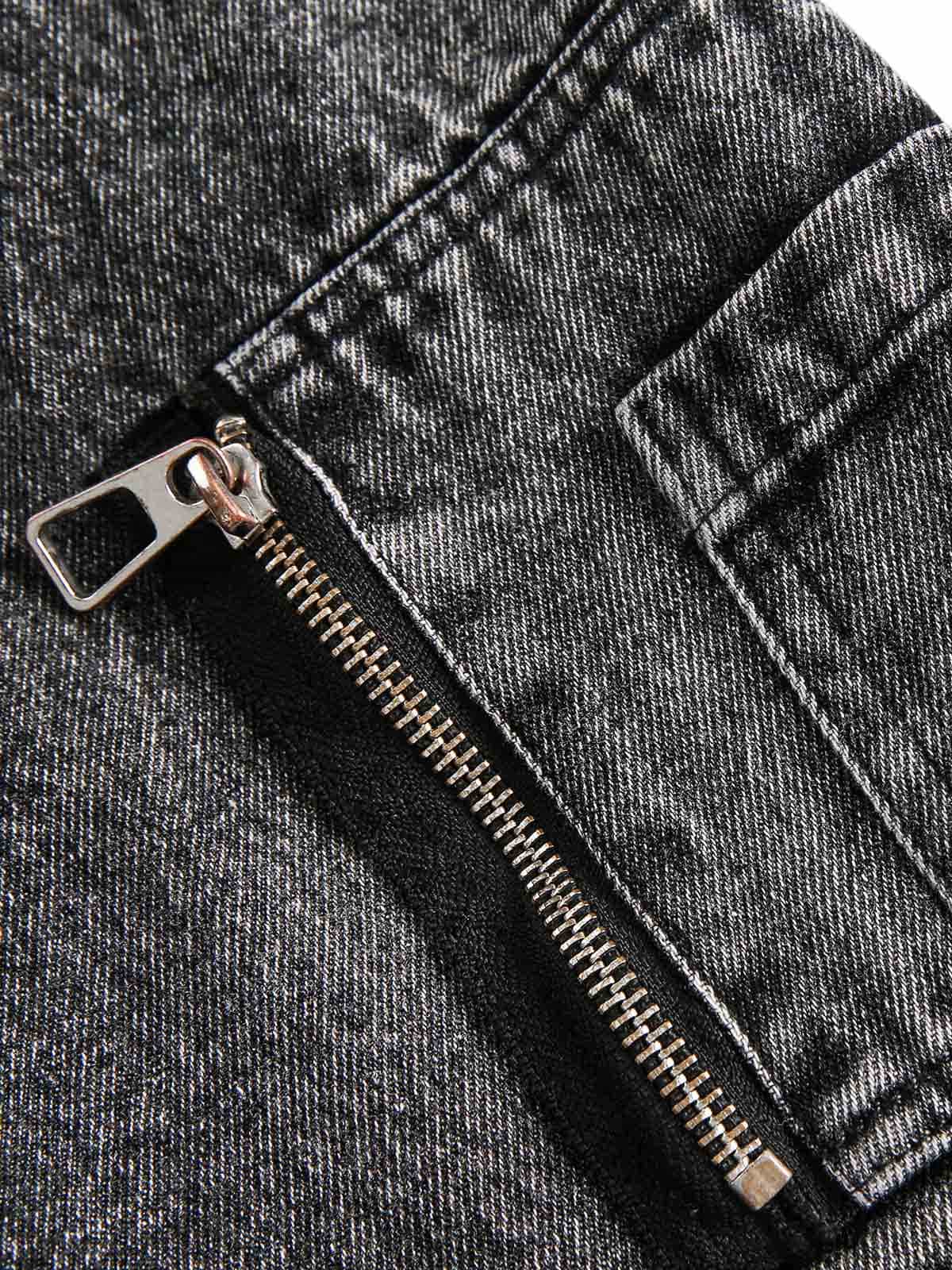 Dekonstruierte Jeansjacke mit Stehkragen