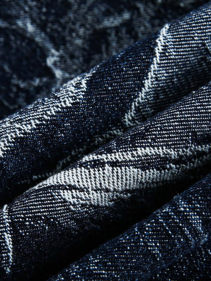 Jeansjacke mit gekreuztem Jacquard-Reißverschluss