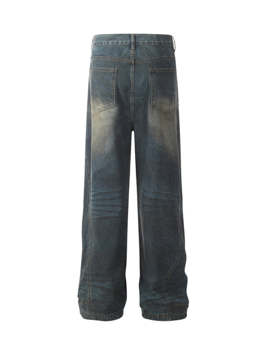 Dirty Dye Washed Straight Jeans