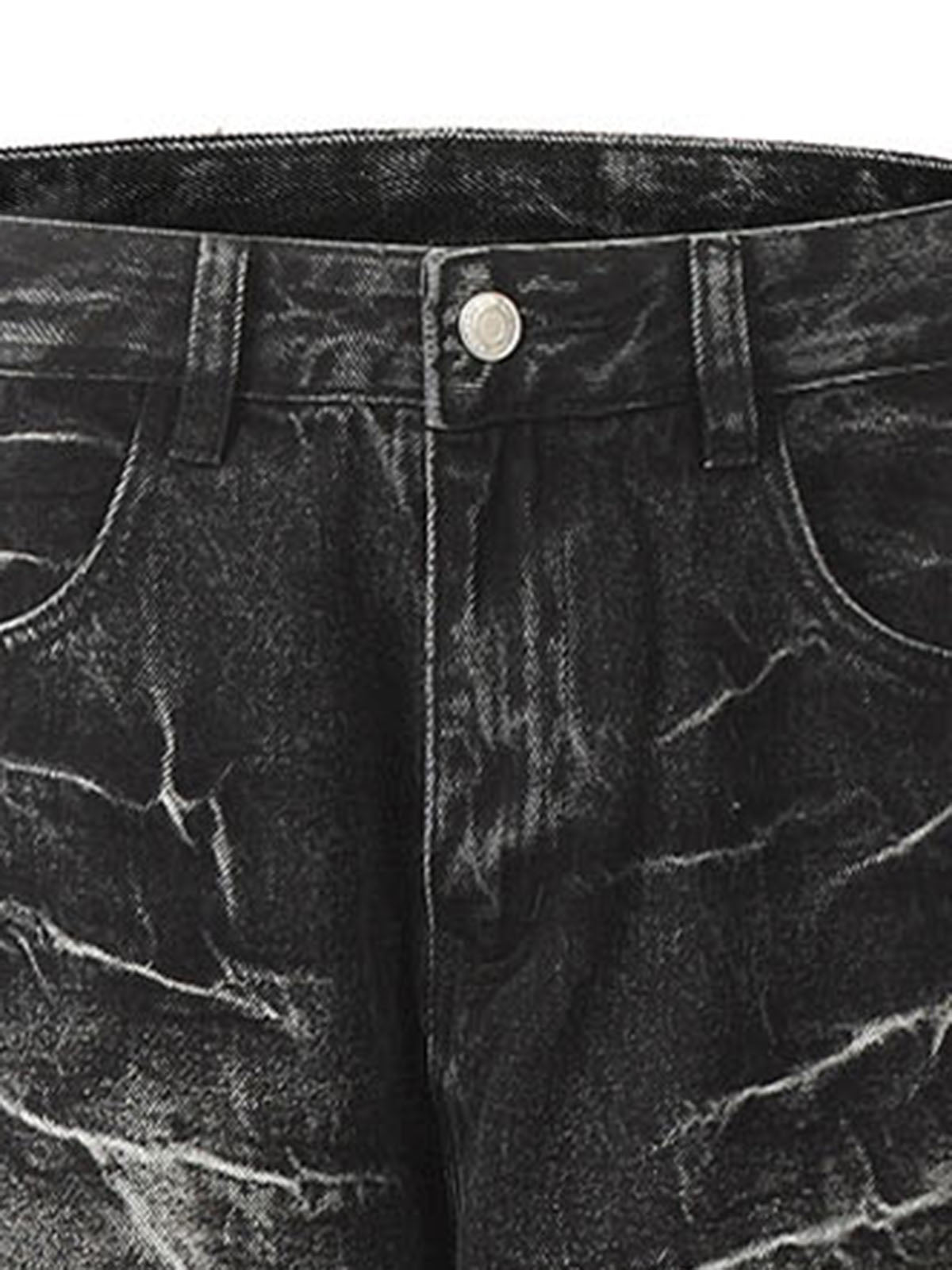 Retro Neutral Washed Straight Jeans - 2261