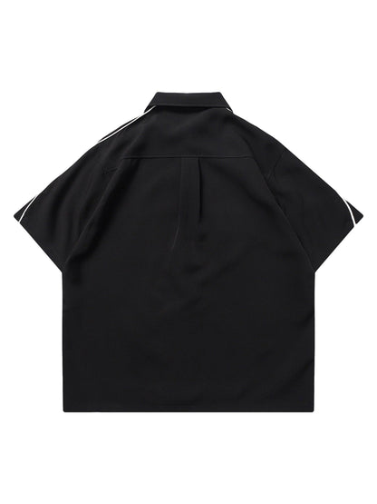 Thesupermade Shirt mit Reißverschluss und Stern-Design -1575 