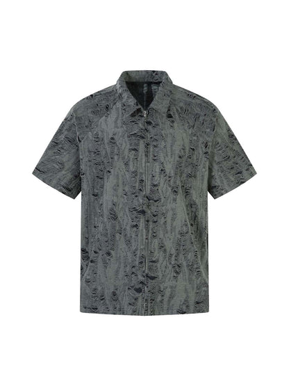 Distressed Ripped Short Sleeve Shirt