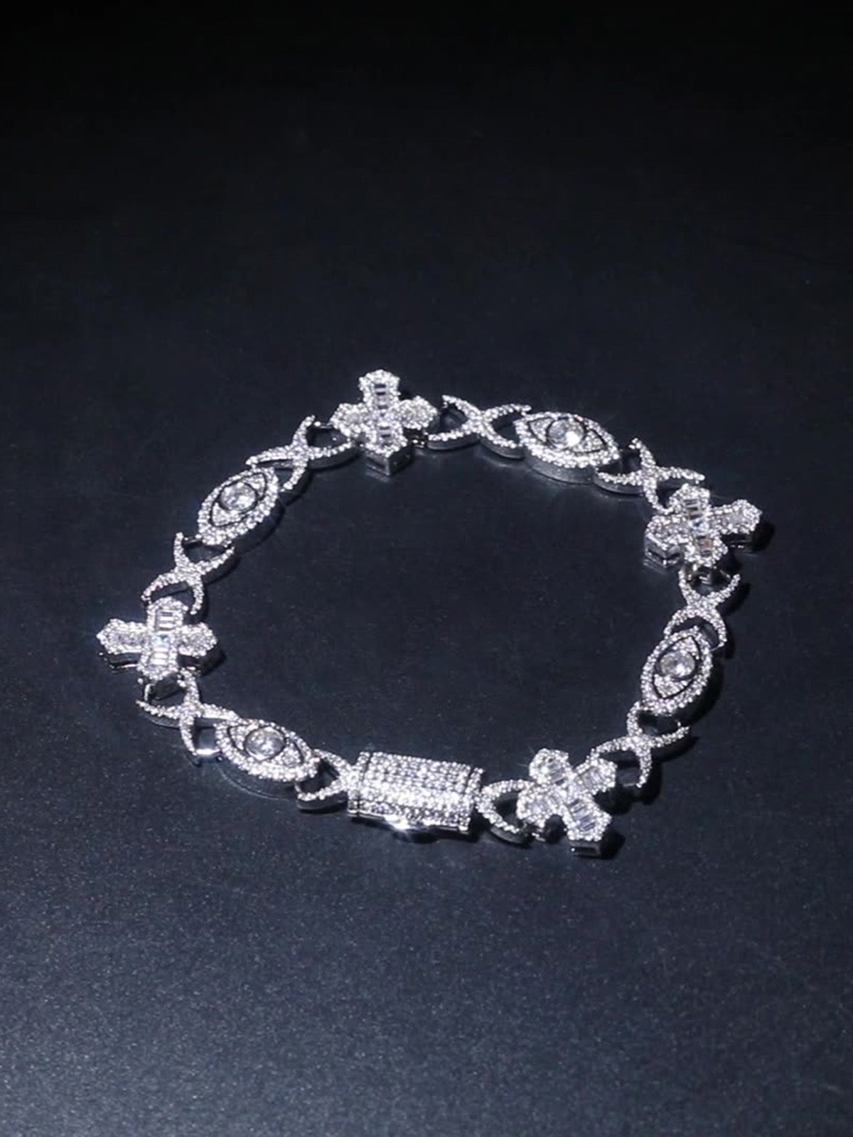 Evil Eye Kupfer Kreuz Armband