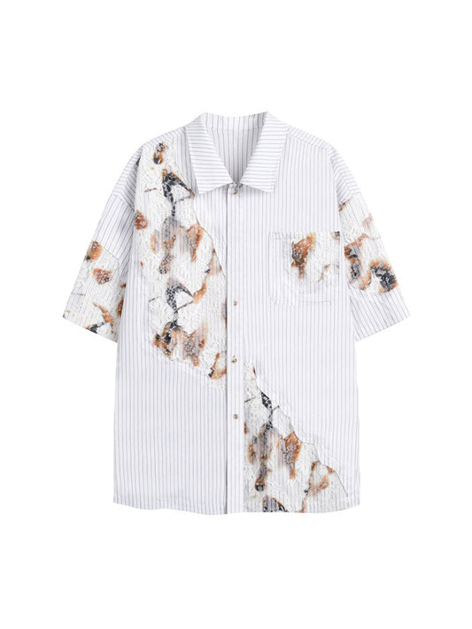 Vintage Jeanshemd mit Blumenstickerei