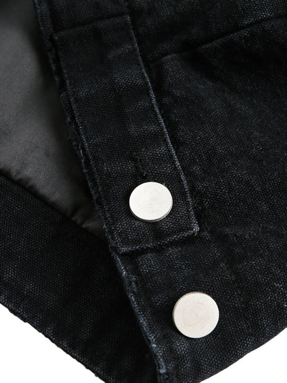Zerrissene Jeansjacke mit Farbverlauf in verwaschener Tinte
