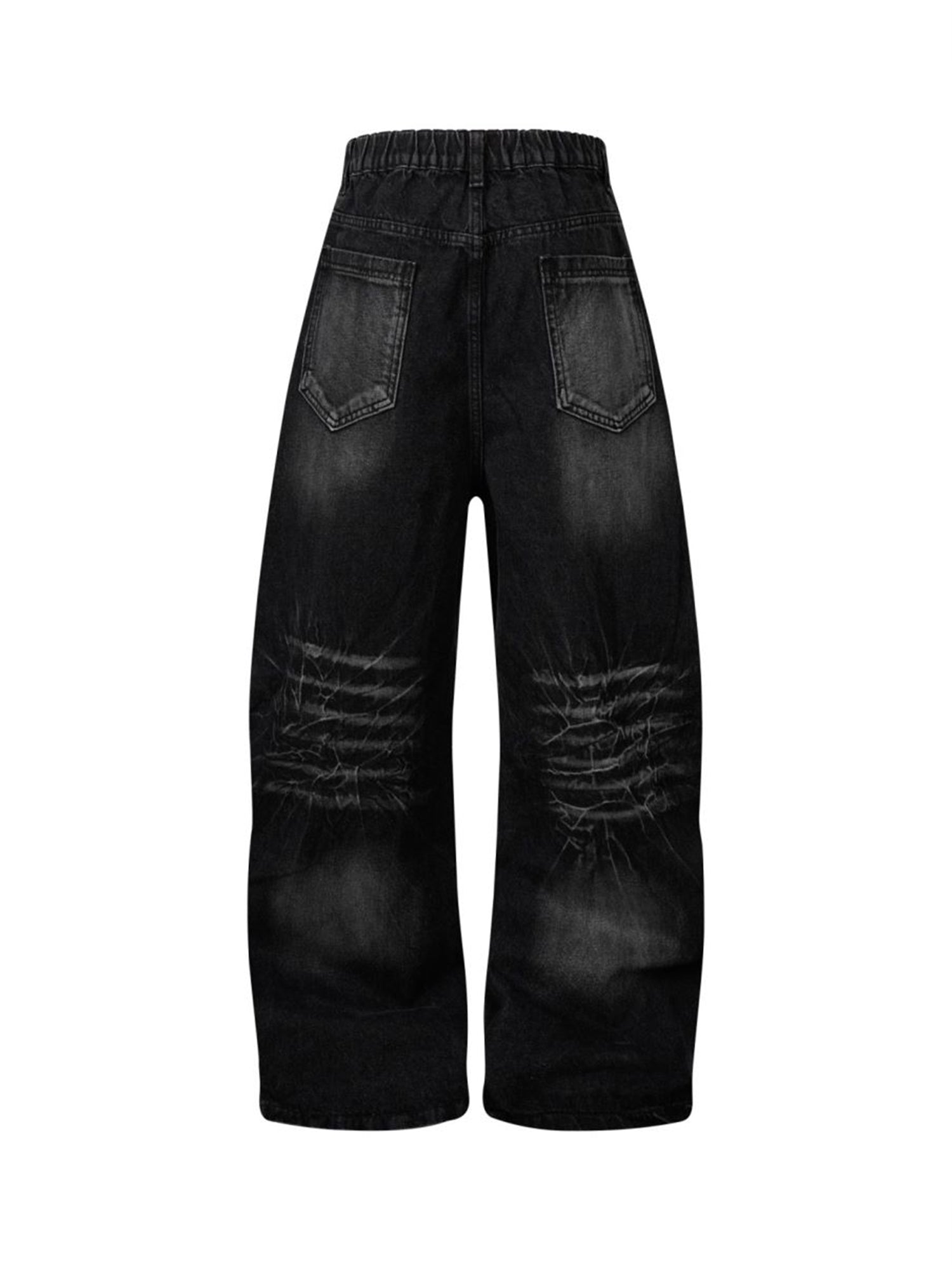 Verwaschene Distressed-Jeans im dekonstruierten Split Barrel-Stil